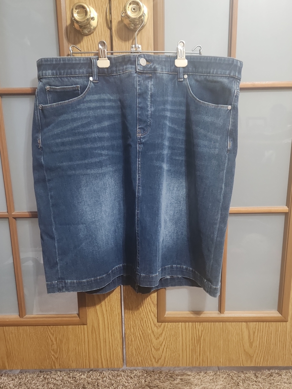 Soft Surroundings Womens Blue Denim Skirt Size 1x